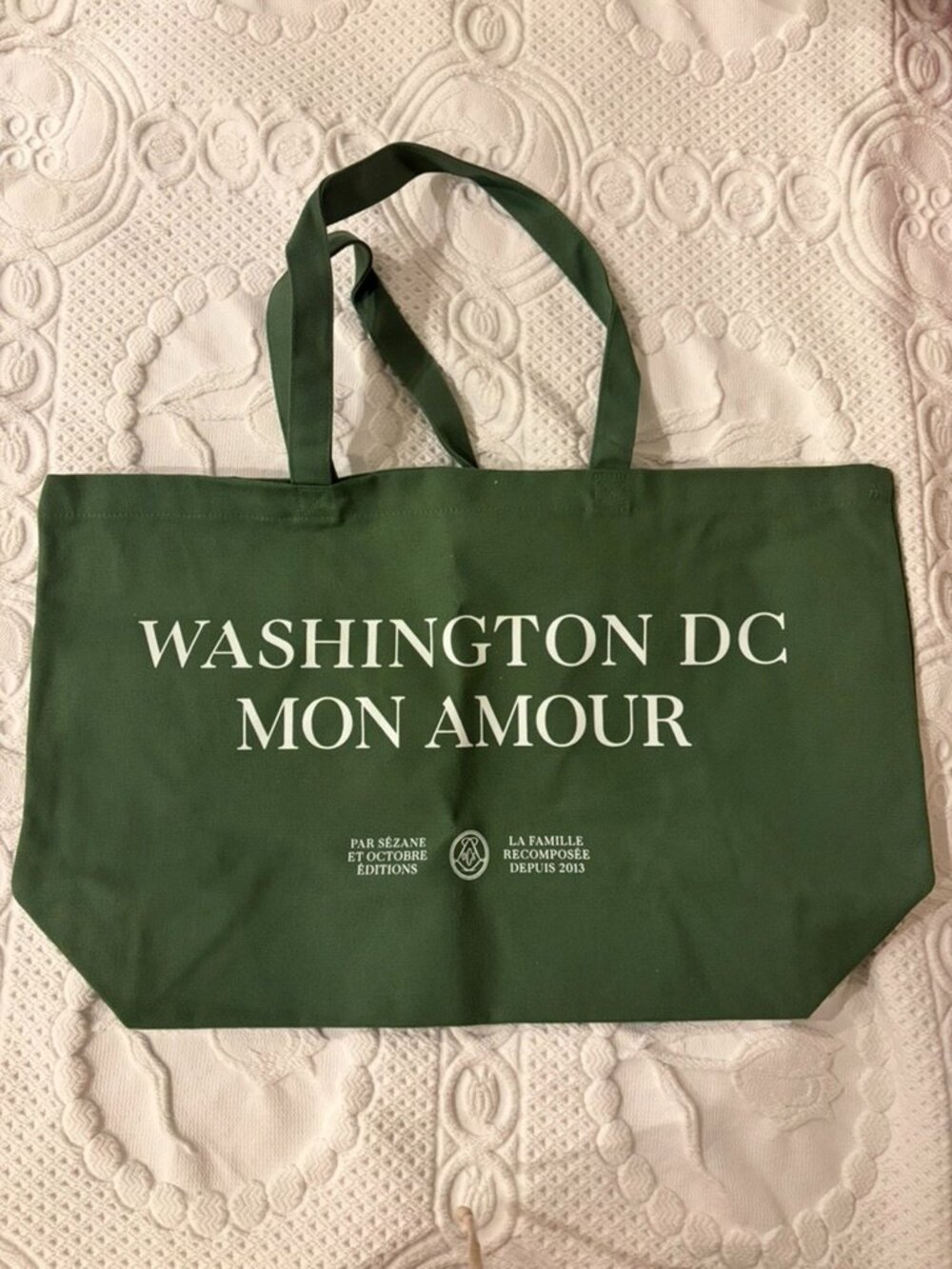 NWOT Sezane Washington, DC Green Tote Bag